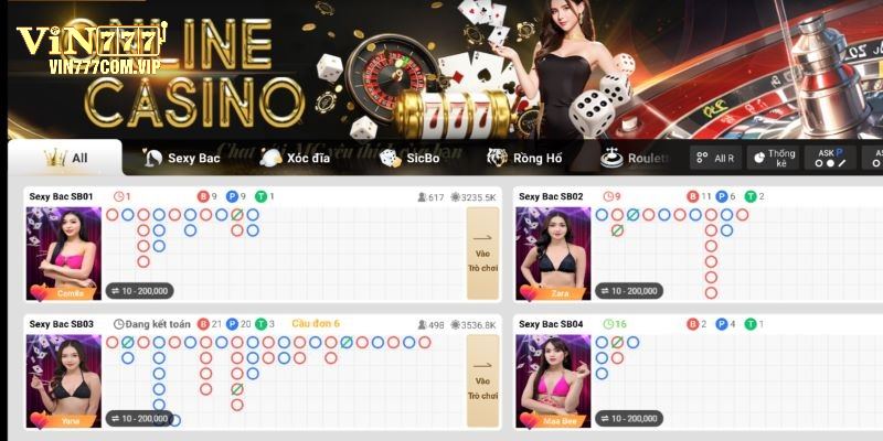 Sảnh online casino đơn giản nhưng chất lượng